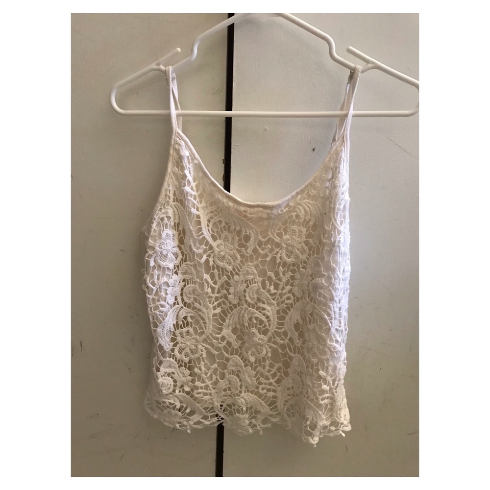 White lace tank top (with adjustable straps)